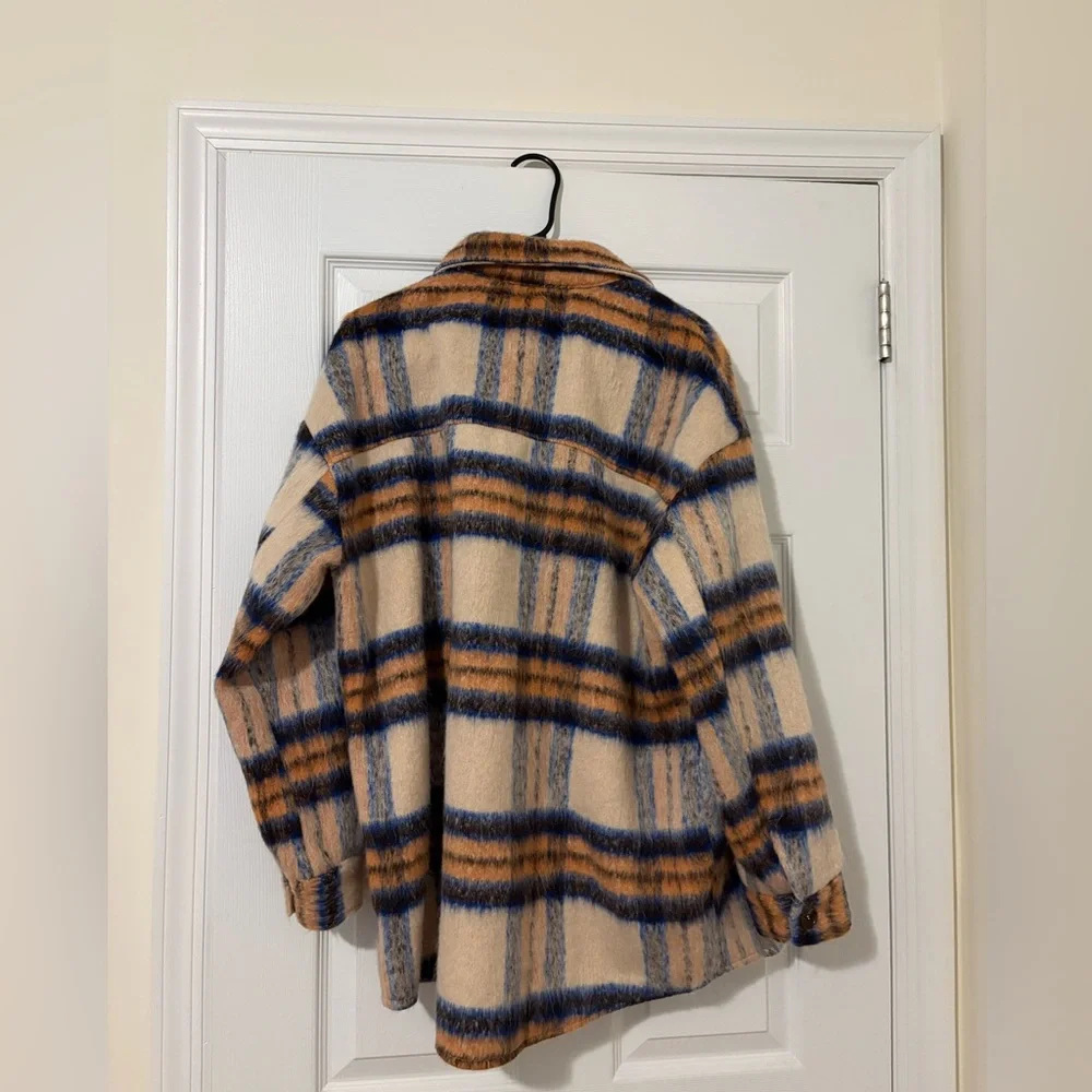 Cozy Callings Beige Multi Plaid Shacket - Picture 8 of 8